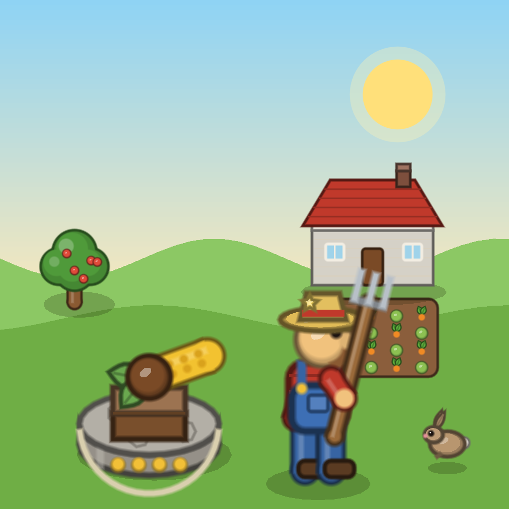 A corn cannon guarding the farm